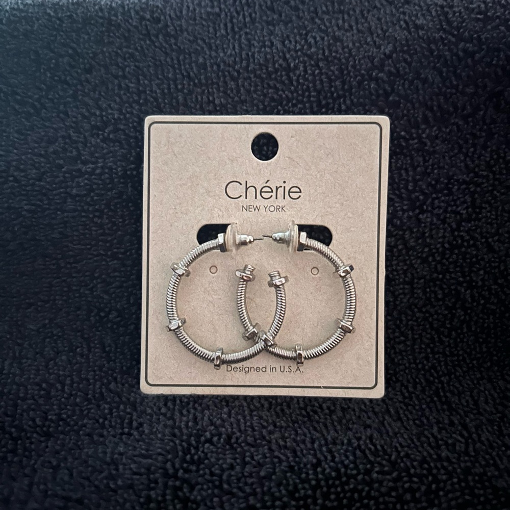 Chérie New York Silver Hoop Earrings